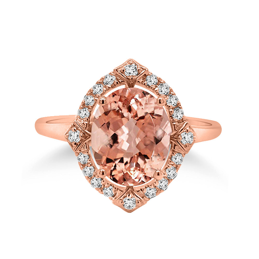 9k Diamond and Morgnite Ring