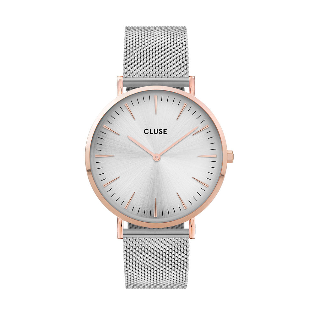 CLUSE Boho Chic Mesh Rose Gold/Silver Watch