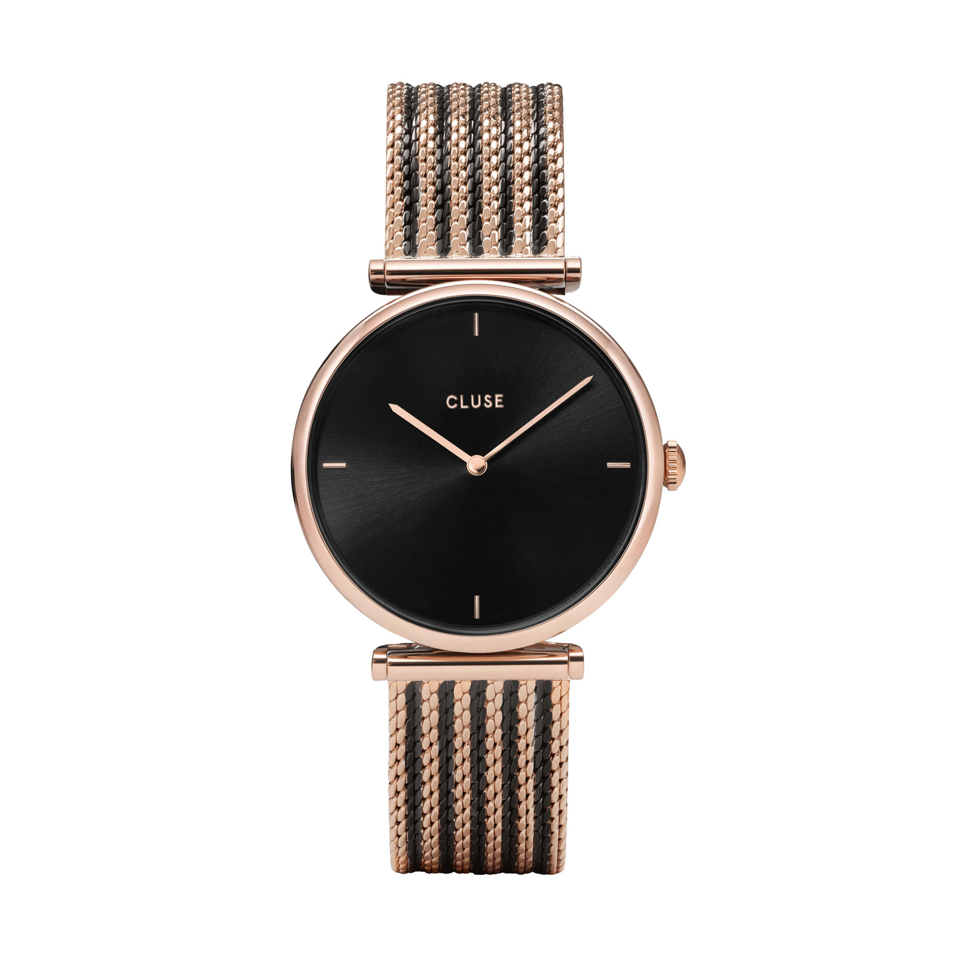 CLUSE Triomphe Mesh Bicolour Rose Gold Black /Black Watch