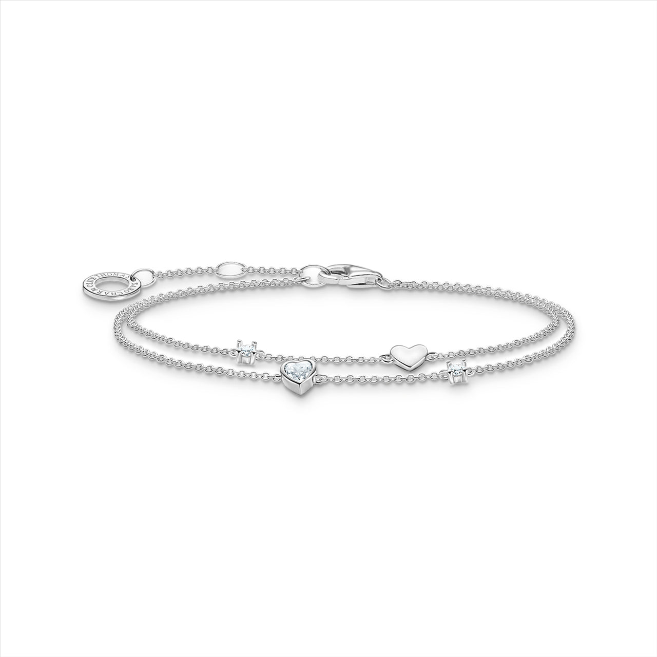 Thomas Sabo Bracelet with hearts and white stones silver