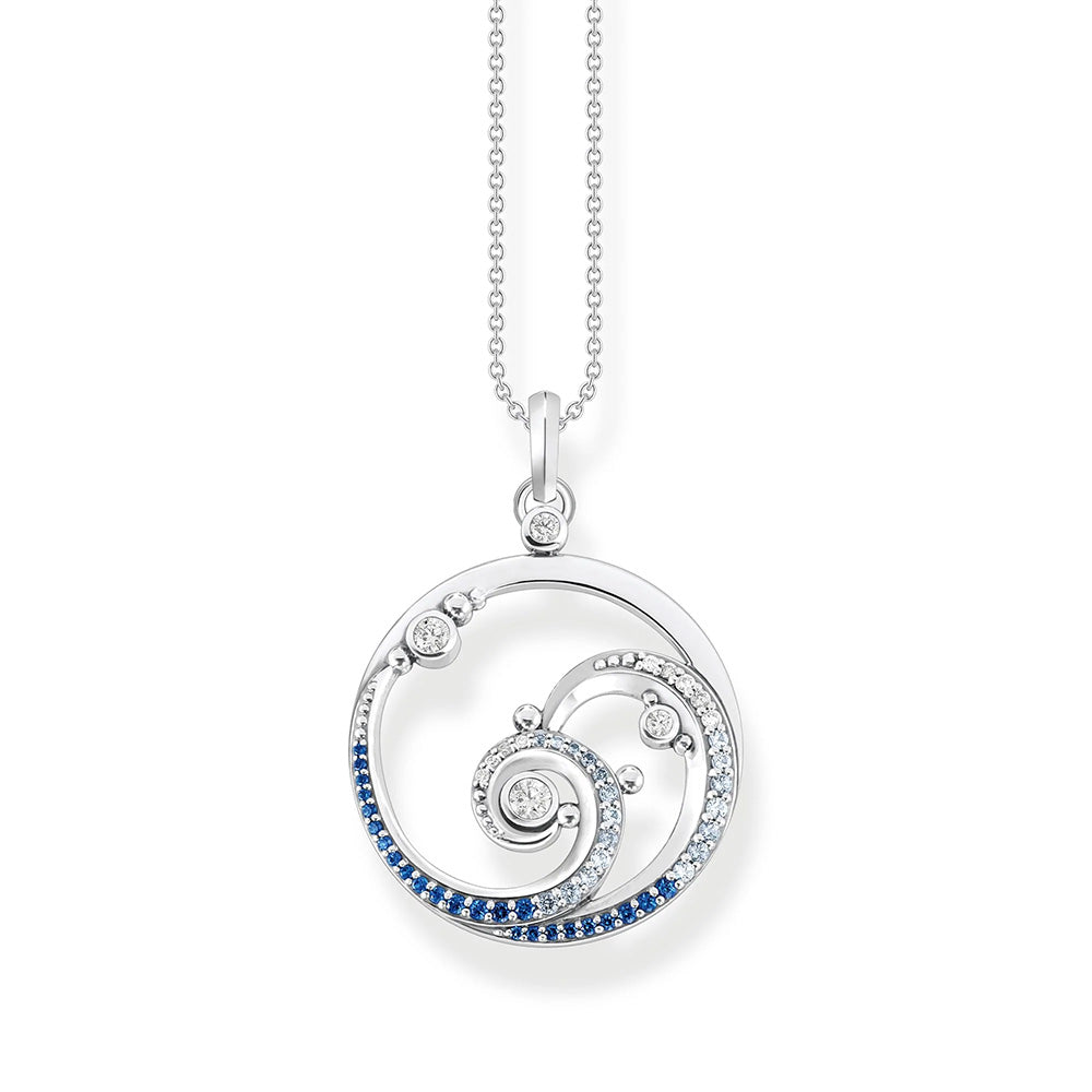 THOMAS SABO Necklace wave with blue stones