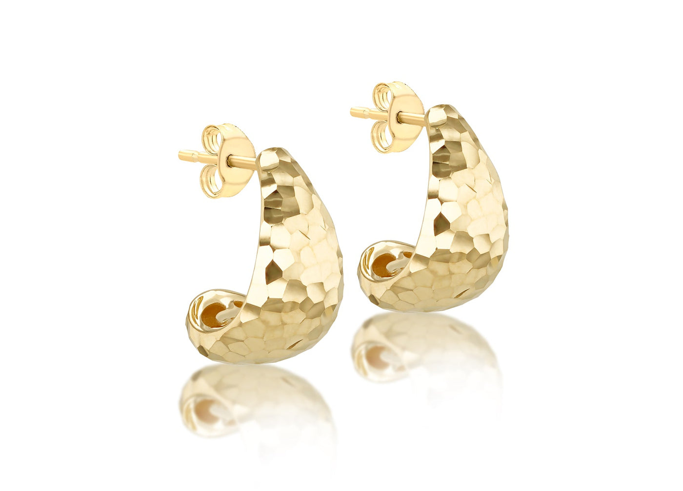 9K Yellow Gold J Shape Stud Earrings – JM Leech Jewellers
