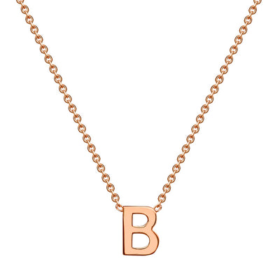 9K Rose Gold 'B' Initial Adjustable Letter Necklace 38/43cm