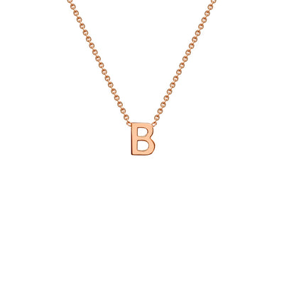 9K Rose Gold 'B' Initial Adjustable Letter Necklace 38/43cm