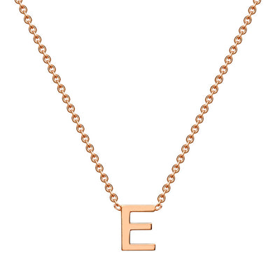 9K Rose Gold 'E' Initial Adjustable Letter Necklace 38/43cm