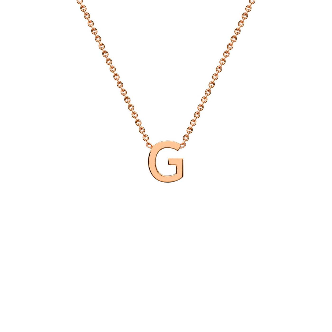 9K Rose Gold 'G' Initial Adjustable Letter Necklace 38/43cm