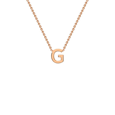 9K Rose Gold 'G' Initial Adjustable Letter Necklace 38/43cm