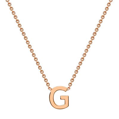 9K Rose Gold 'G' Initial Adjustable Letter Necklace 38/43cm