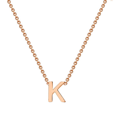 9K Rose Gold 'K' Initial Adjustable Letter Necklace 38/43cm