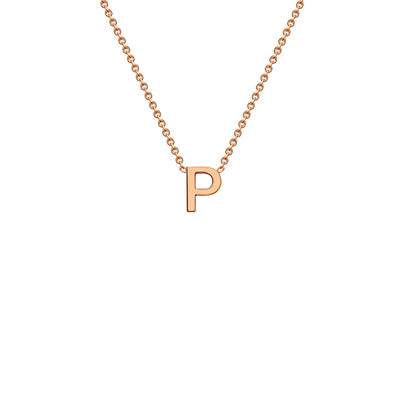 9K Rose Gold 'P' Initial Adjustable Letter Necklace 38/43cm