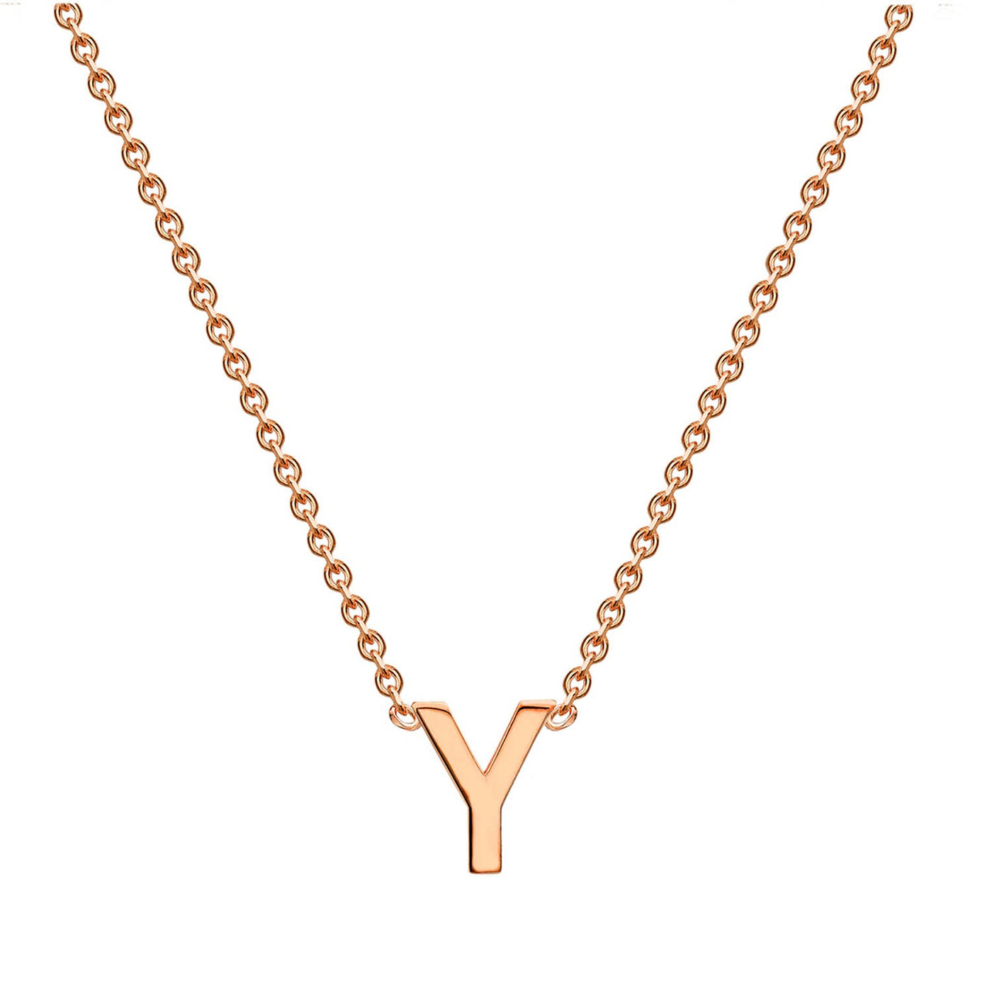9K Rose Gold 'Y' Initial Adjustable Letter Necklace 38/43cm