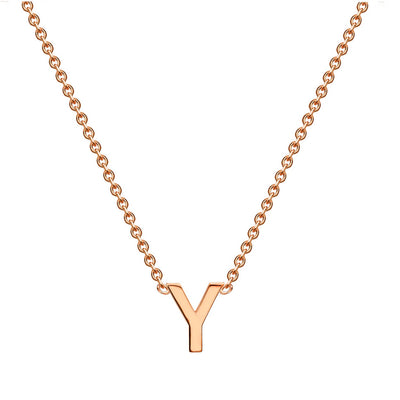 9K Rose Gold 'Y' Initial Adjustable Letter Necklace 38/43cm