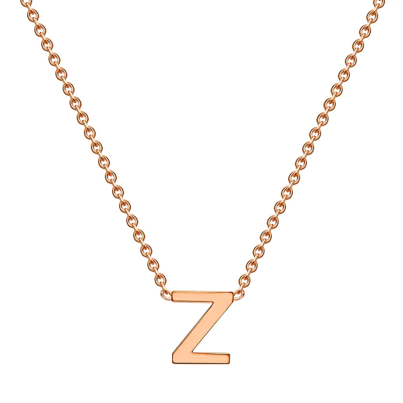 9K Rose Gold 'Z' Initial Adjustable Letter Necklace 38/43cm
