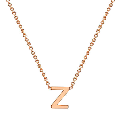 9K Rose Gold 'Z' Initial Adjustable Letter Necklace 38/43cm