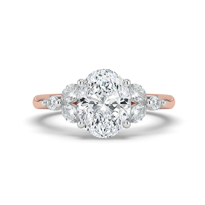 Oval with Marquise & Round Shoulders Ring