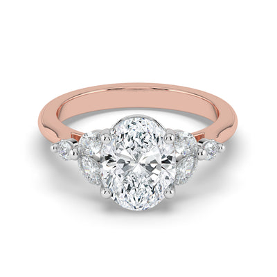 Oval with Marquise & Round Shoulders Ring