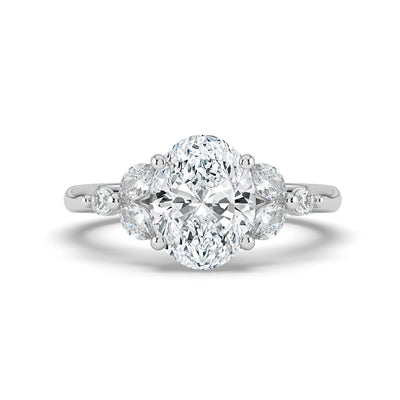 Oval with Marquise & Round Shoulders Ring