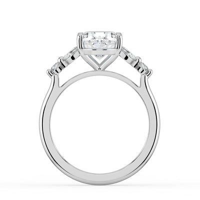 Oval with Marquise & Round Shoulders Ring