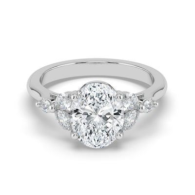 Oval with Marquise & Round Shoulders Ring