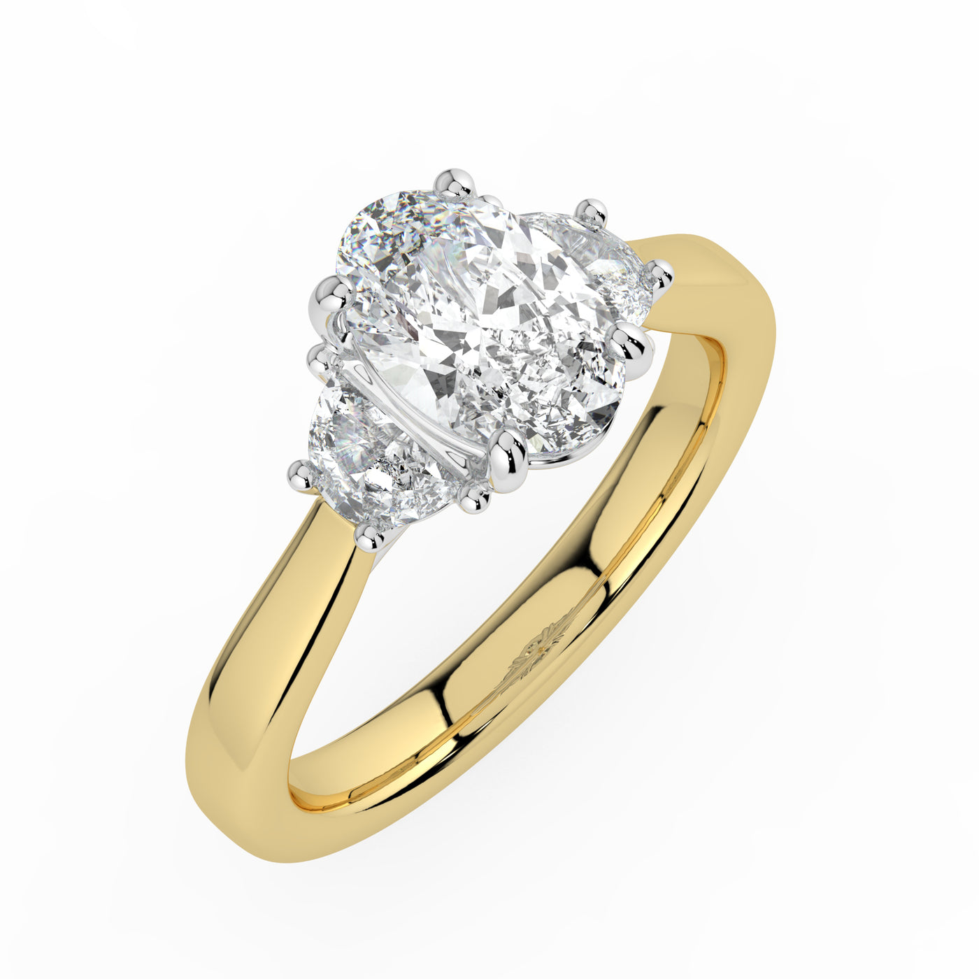 Oval with Half Moons Ring