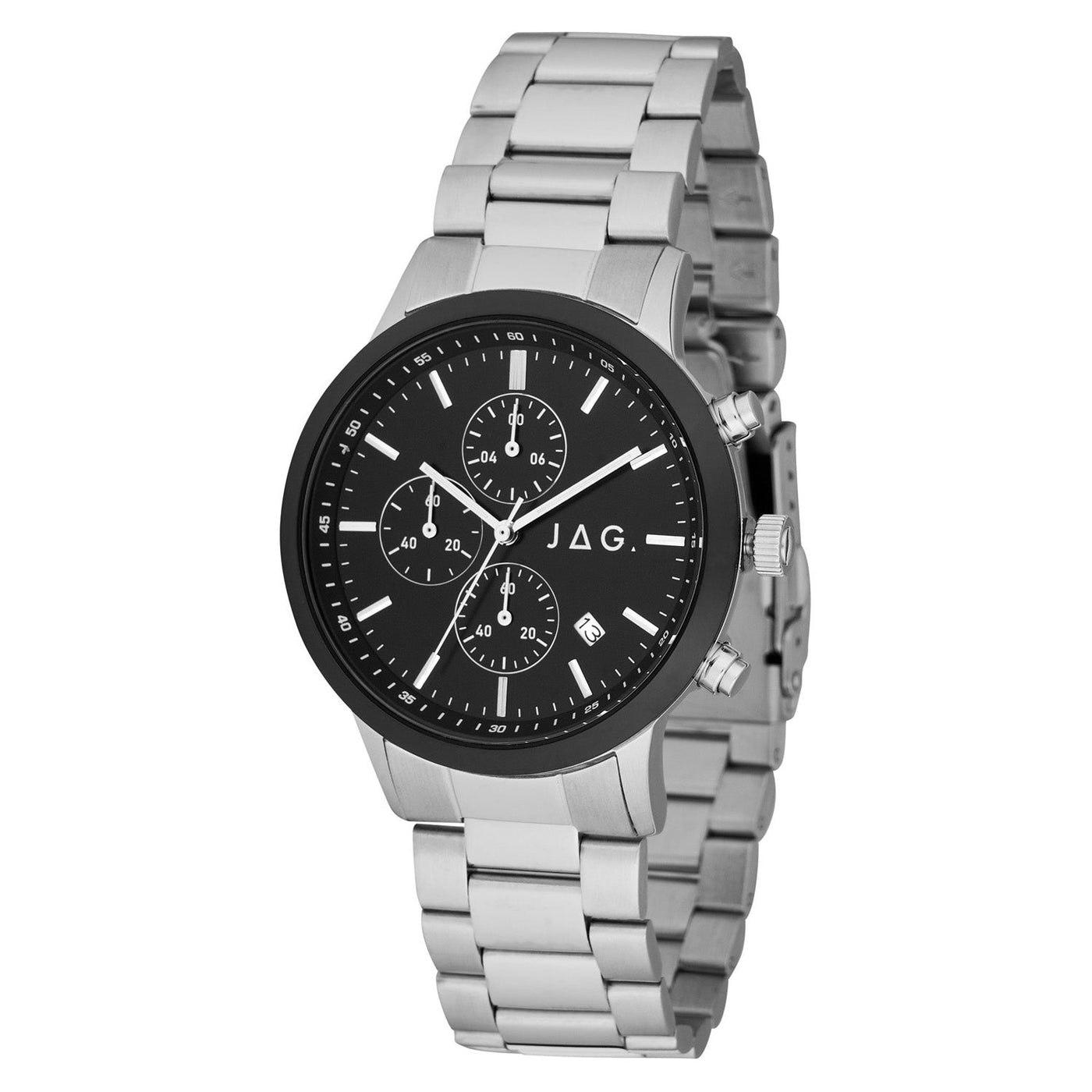 Jag Carlton Silver Stainless Steel 43mm Watch