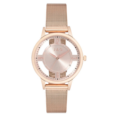 Jag Como Rose Stainless Steel Mesh 36mm Watch