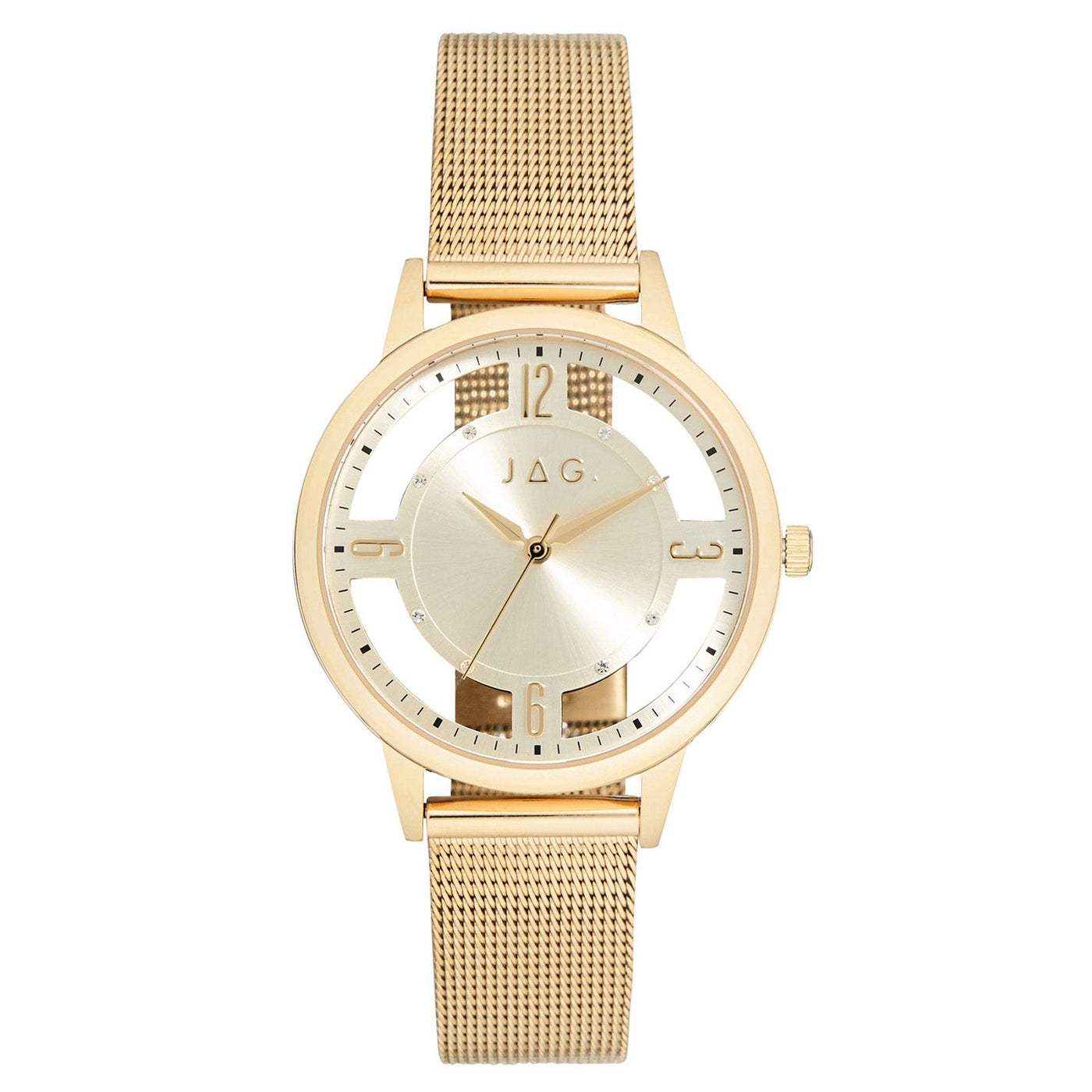 Jag Como Gold Stainless Steel Mesh 36mm Watch