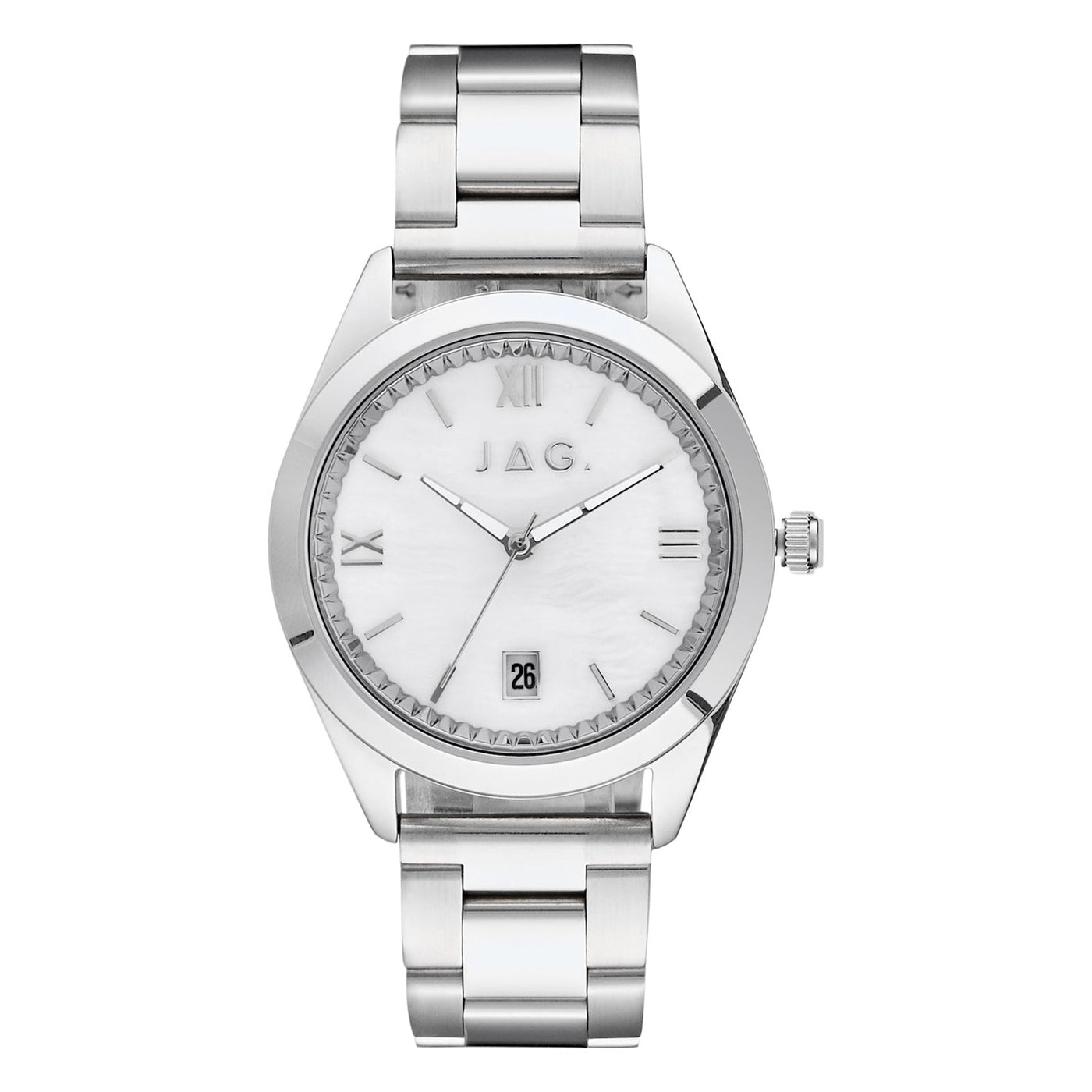 Jag Finley Silver Stainless Steel 36mm Watch