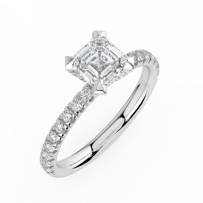 Asscher Diamond Engagement Ring