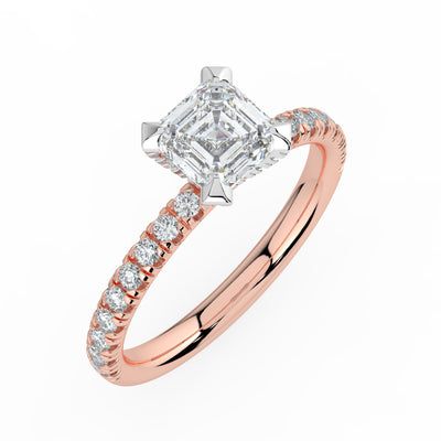 Asscher Diamond Engagement Ring