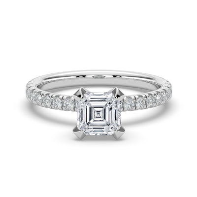 Asscher Diamond Engagement Ring