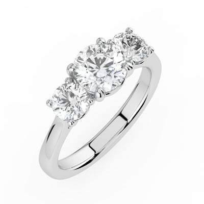 Three Stone Diamond Engagement Ring