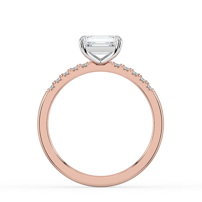 Horizontal Emerald Diamond Ring