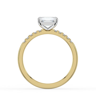 Horizontal Emerald Diamond Ring