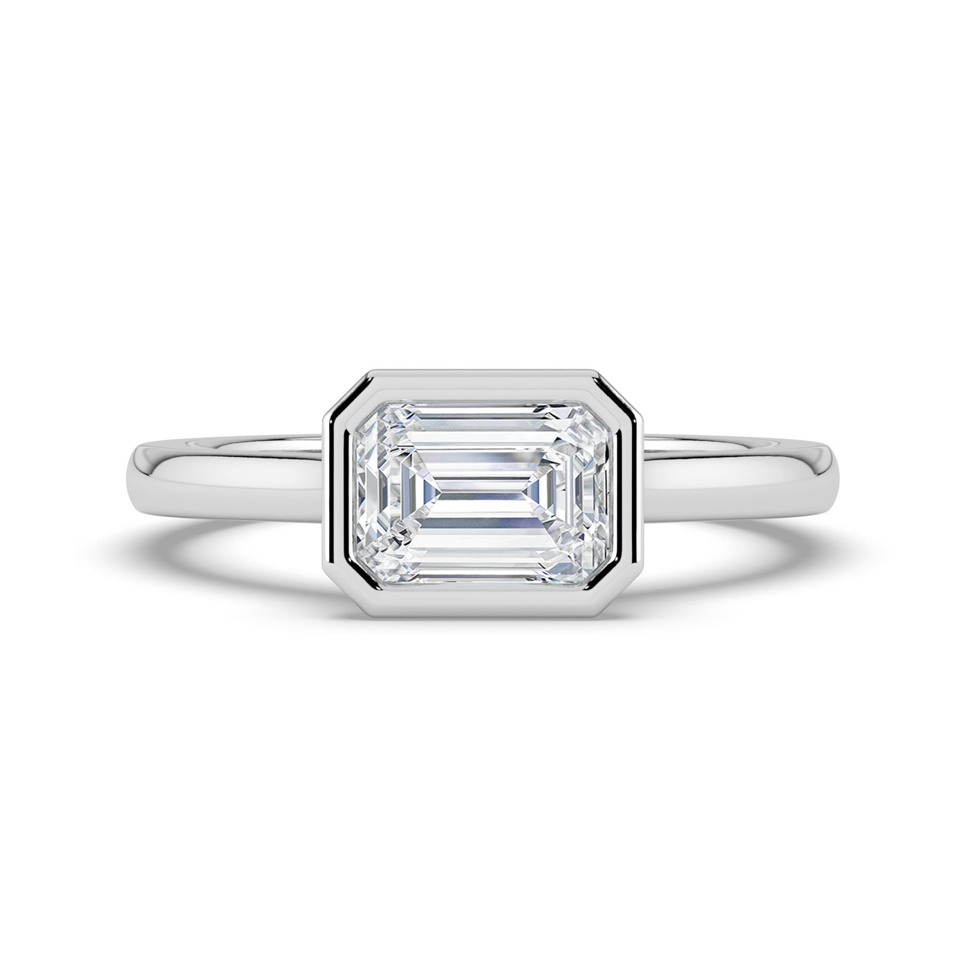 West-West Bezel Set Emerald Ring