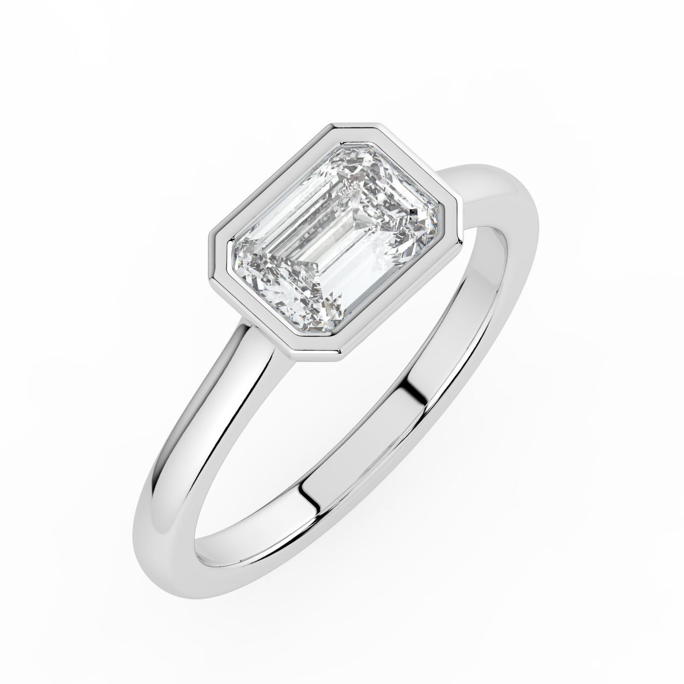 West-West Bezel Set Emerald Ring