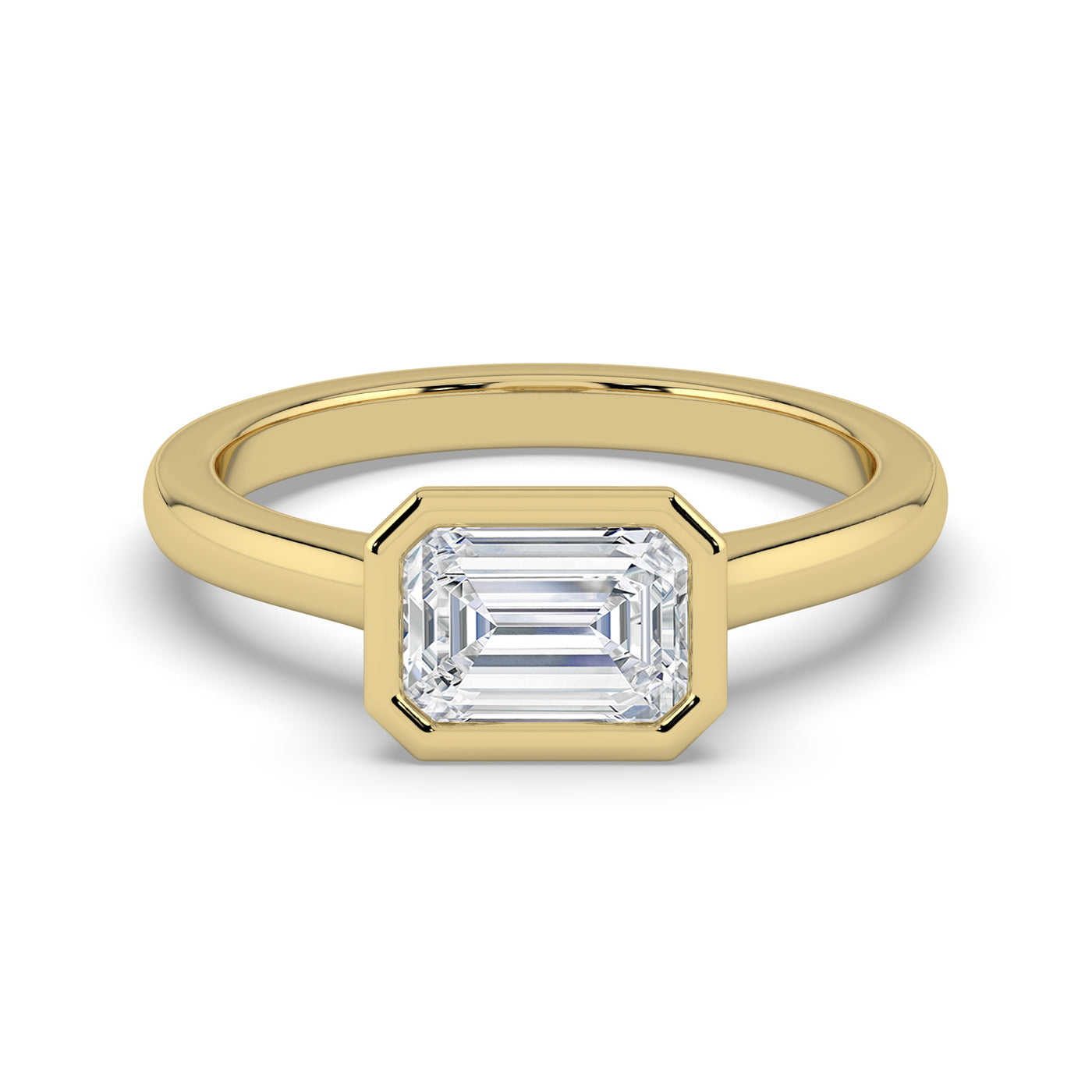 West-West Bezel Set Emerald Ring