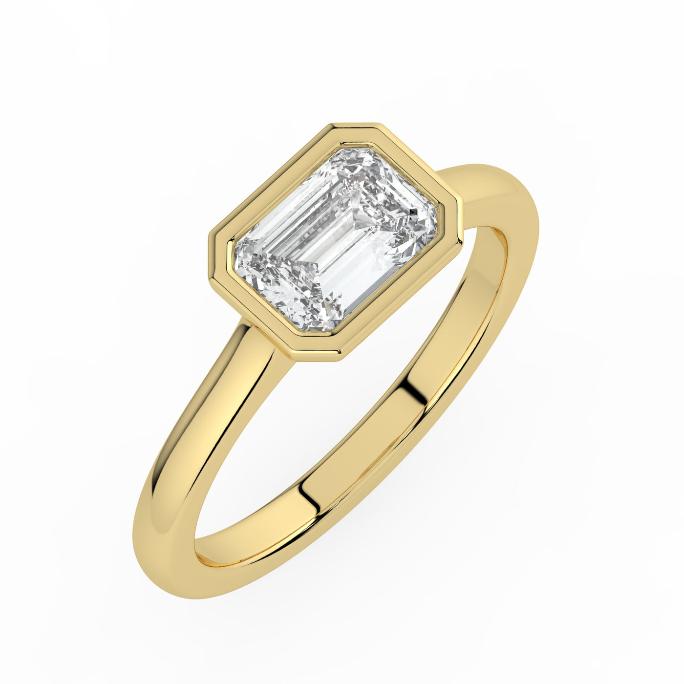 West-West Bezel Set Emerald Ring