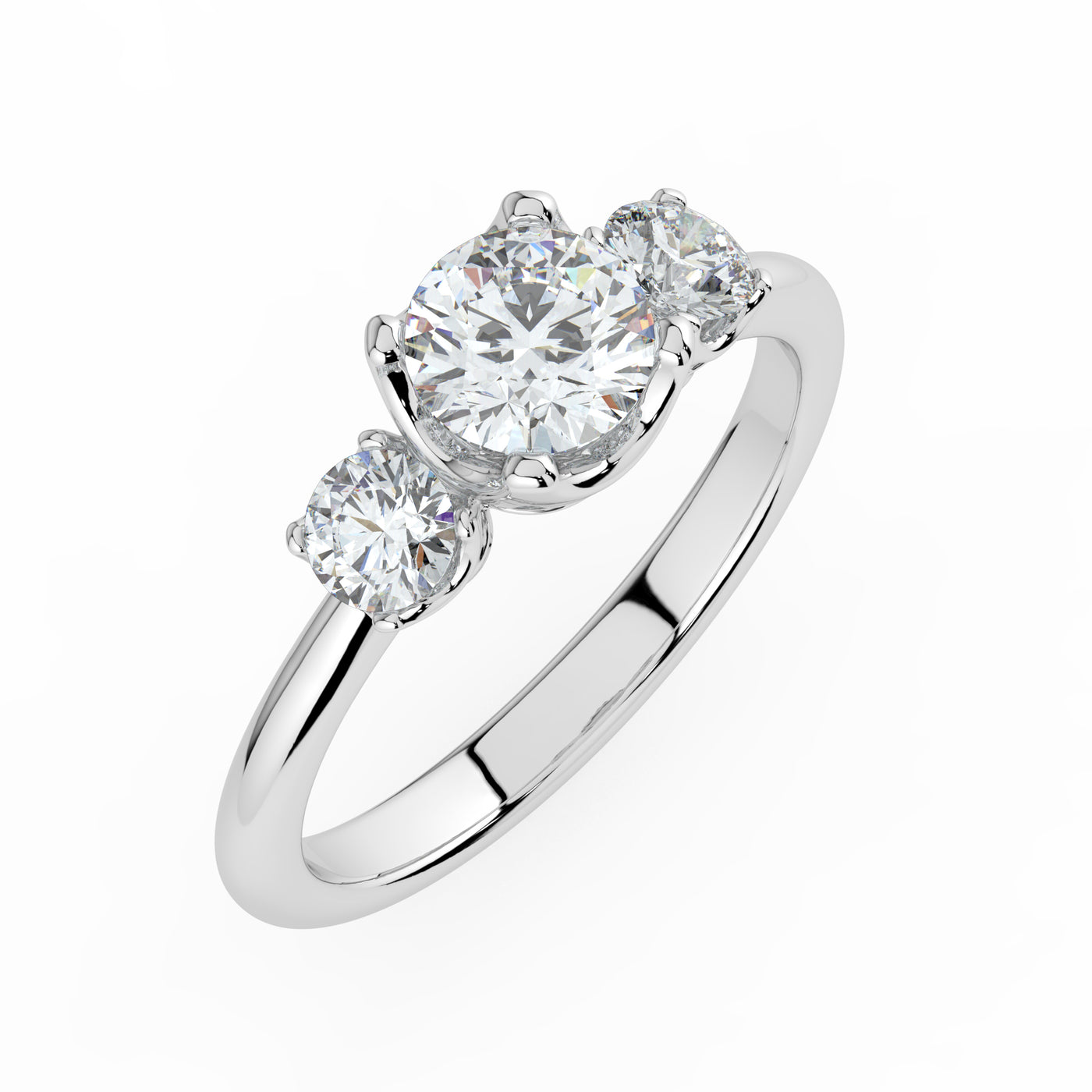 Round Brilliant Cut Trilogy Ring