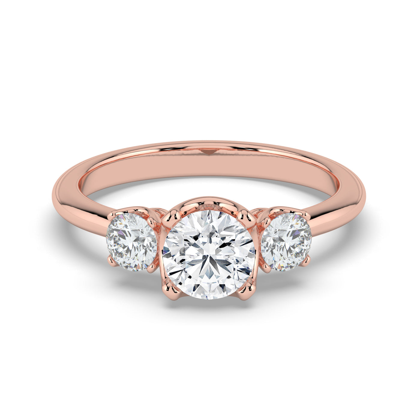 Round Brilliant Cut Trilogy Ring