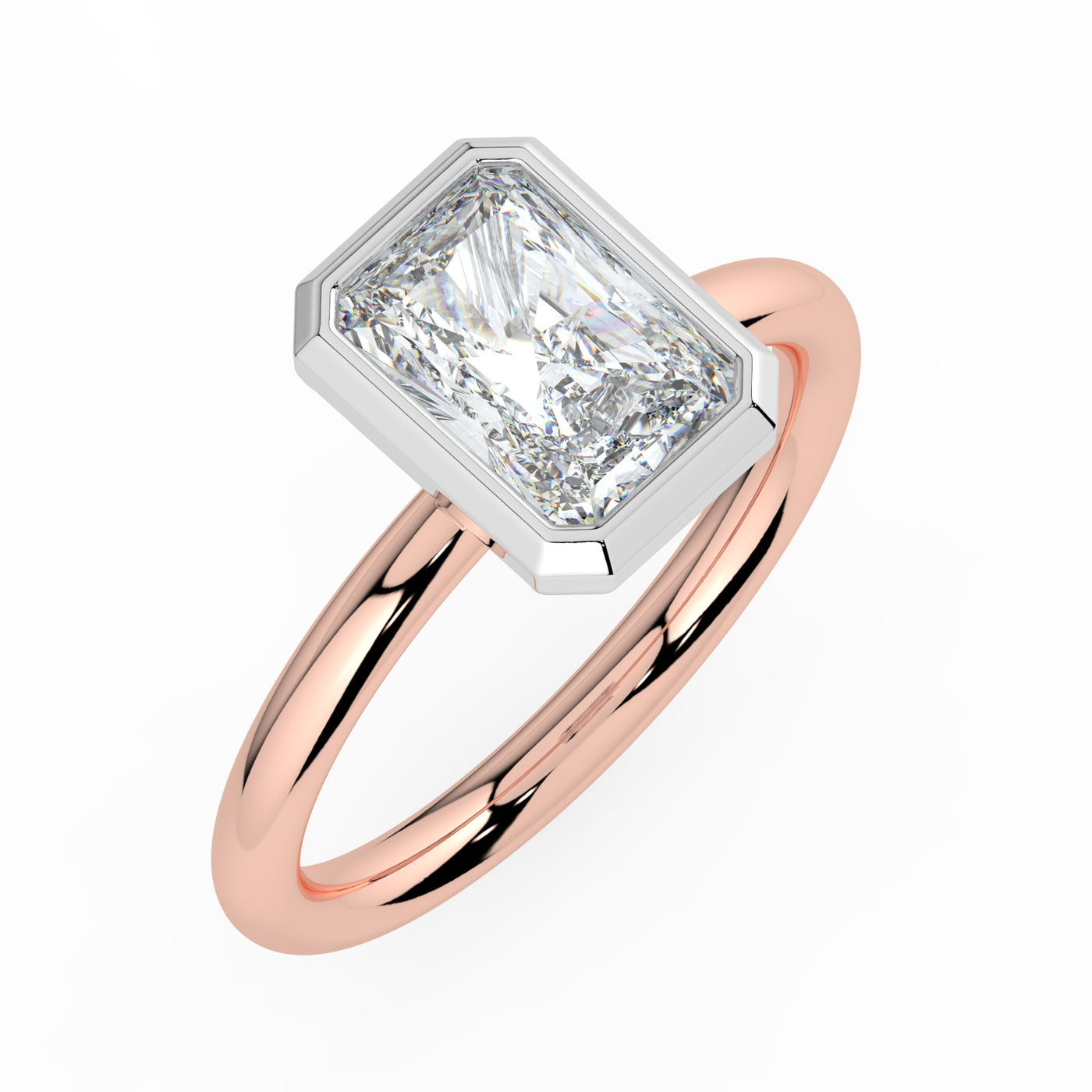 Emerald Bezel Set Solitaire Ring