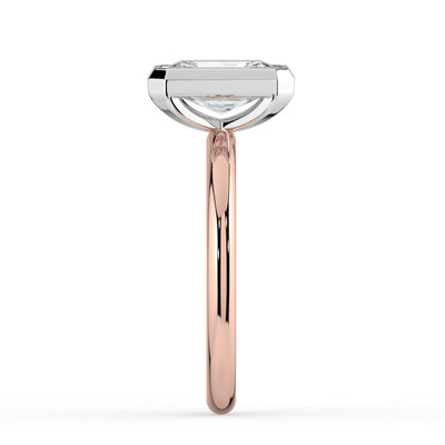 Emerald Bezel Set Solitaire Ring