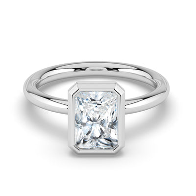 Emerald Bezel Set Solitaire Ring