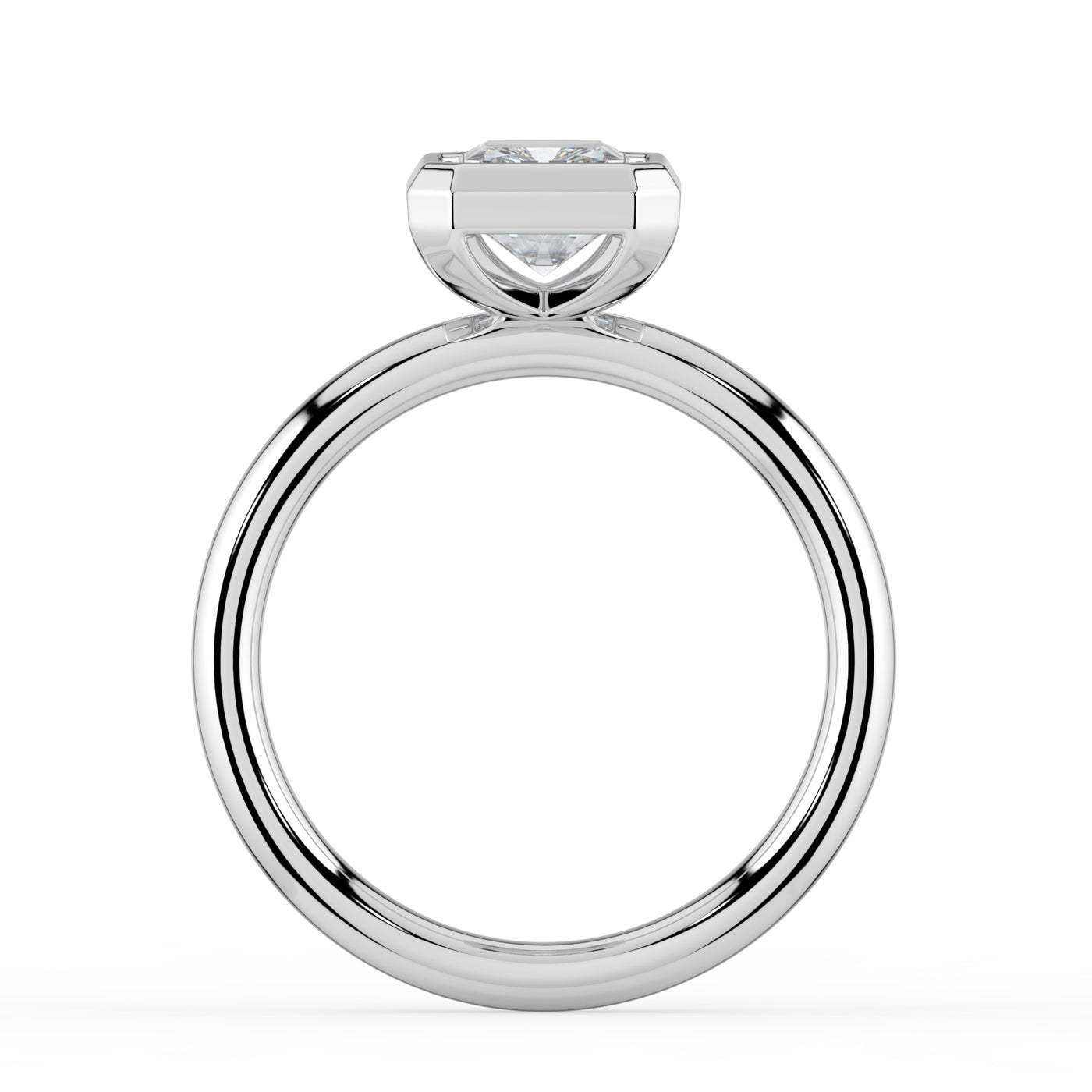 Emerald Bezel Set Solitaire Ring