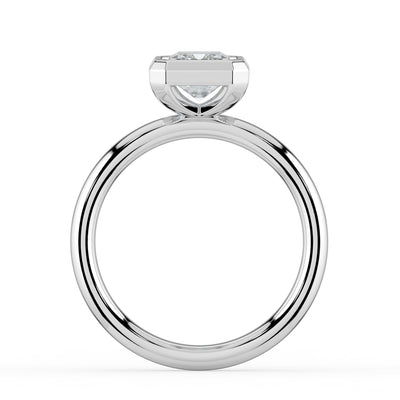 Emerald Bezel Set Solitaire Ring