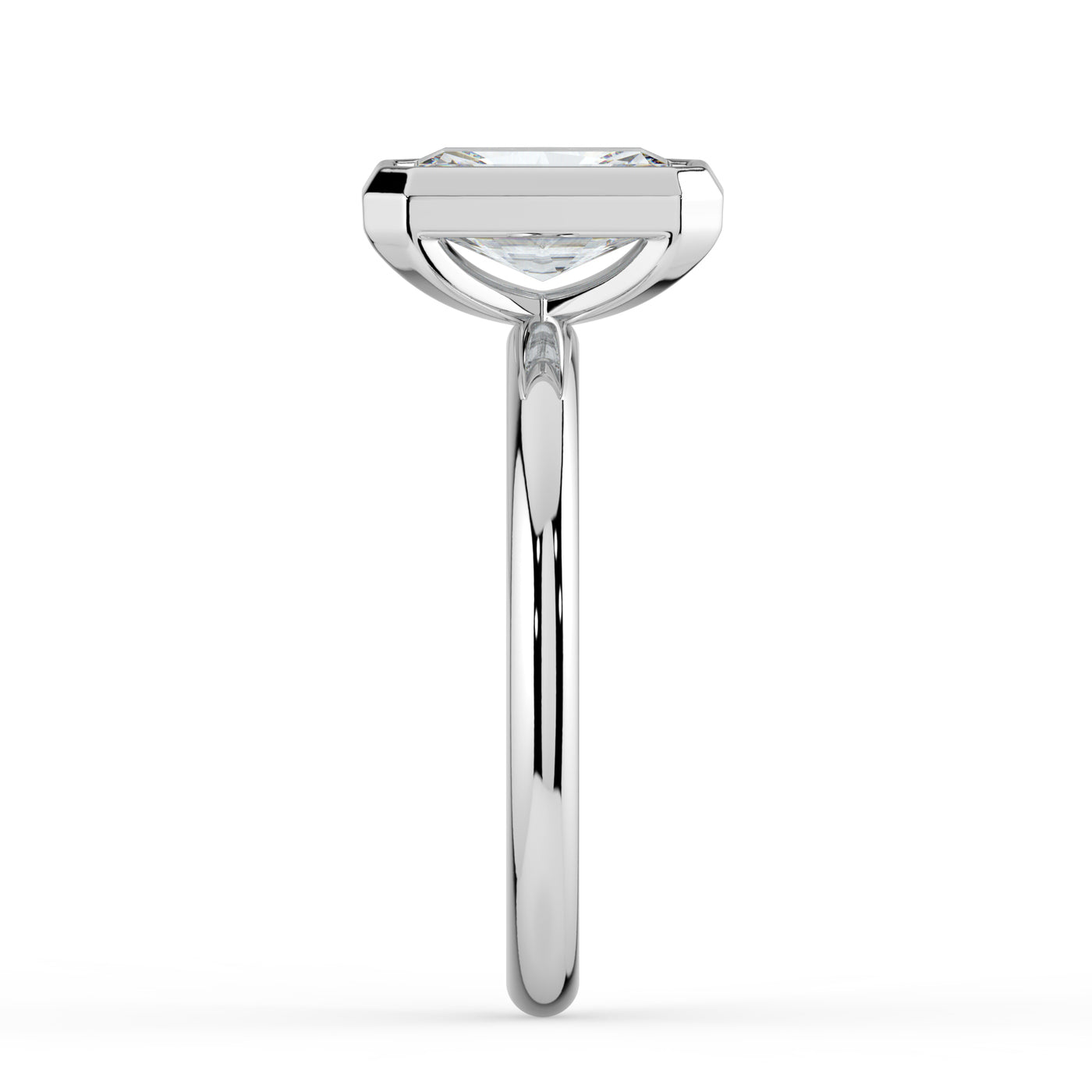 Emerald Bezel Set Solitaire Ring