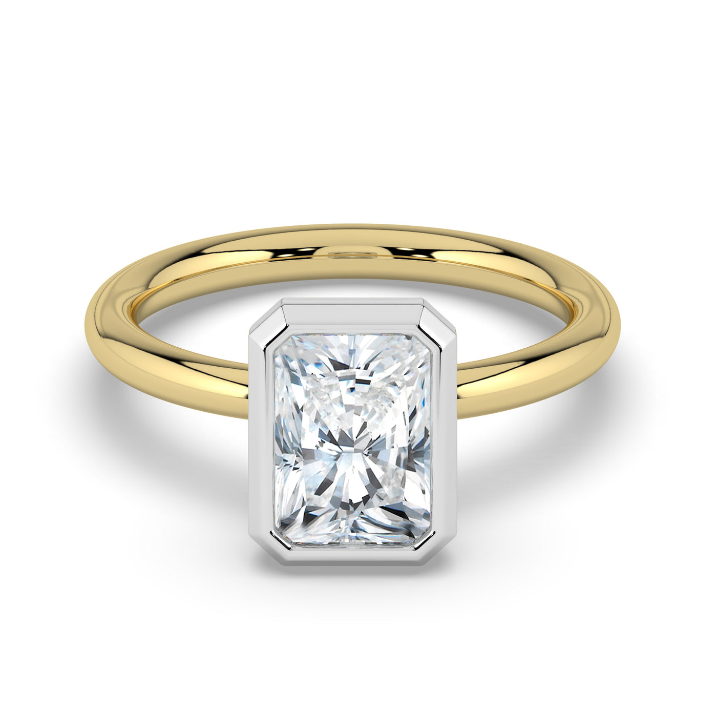 Emerald Bezel Set Solitaire Ring