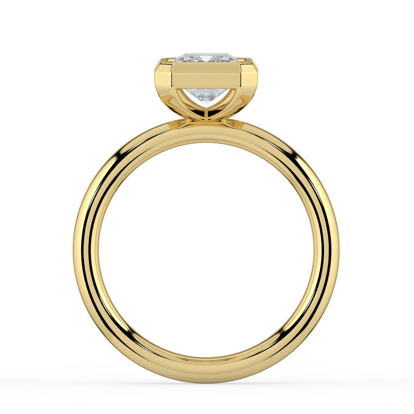 Emerald Bezel Set Solitaire Ring