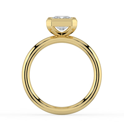 Emerald Bezel Set Solitaire Ring