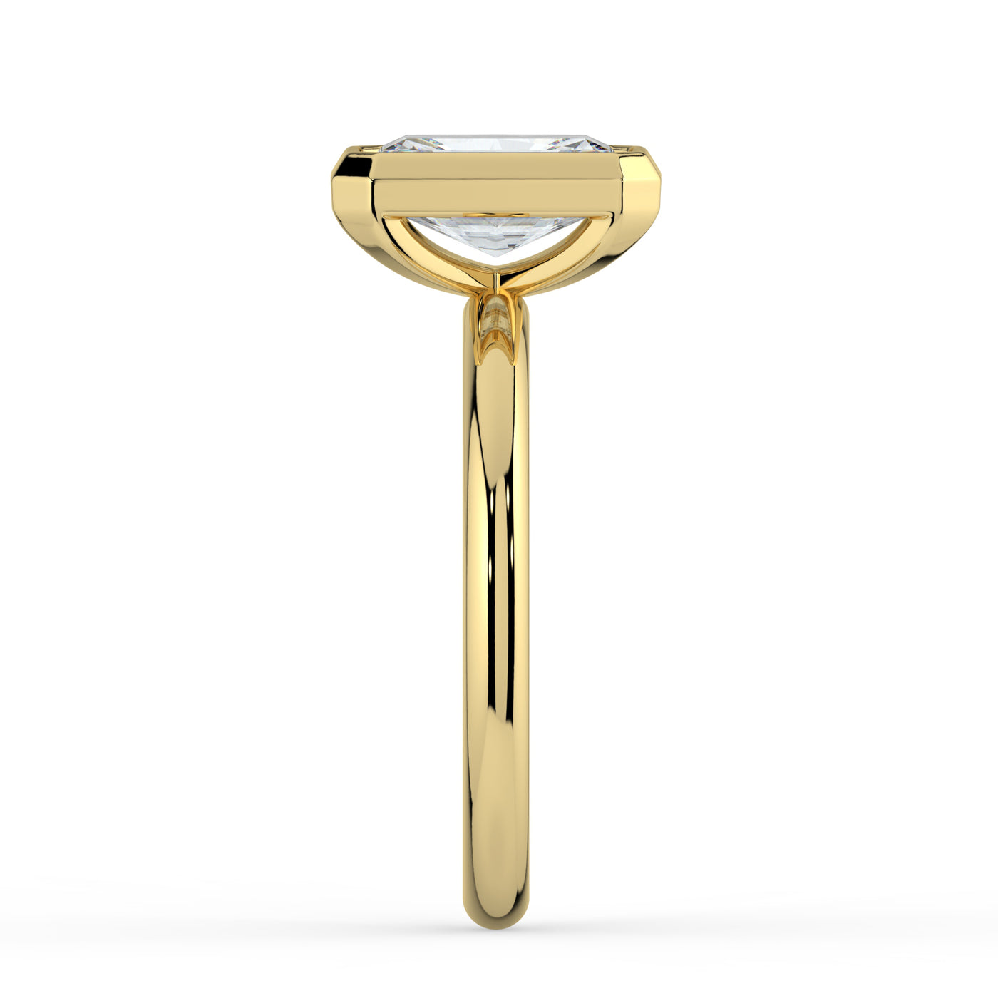 Emerald Bezel Set Solitaire Ring